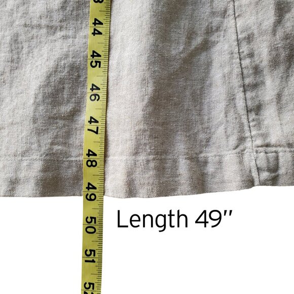 Fit & Flare Sleeveless Linen-Blend Midi Dress Color: Flax Linen XL - Picture 13 of 14